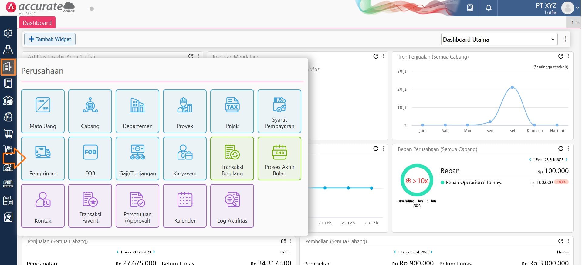 fitur pengiriman accurate online