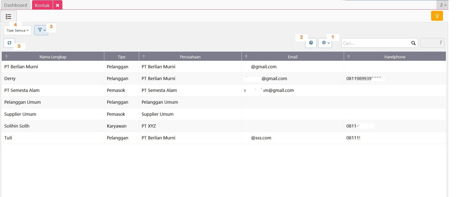 fitur kontak accurate online