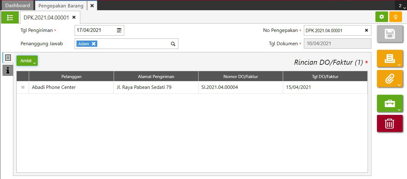 fitur pengepakan barang accurate online