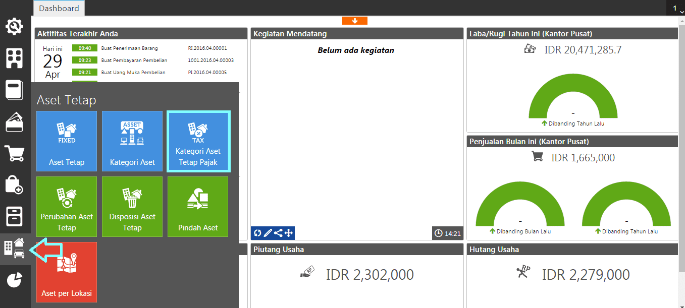 fitur kategori aset tetap pajak accurate online