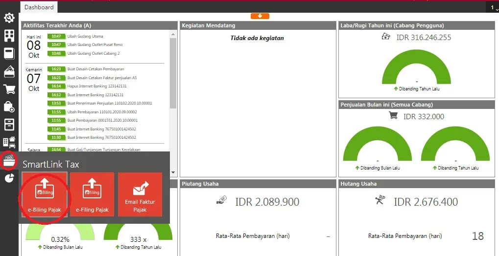 fitur e-billing pajak accurate online