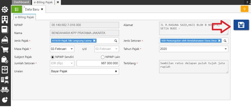 fitur e-billing pajak accurate online